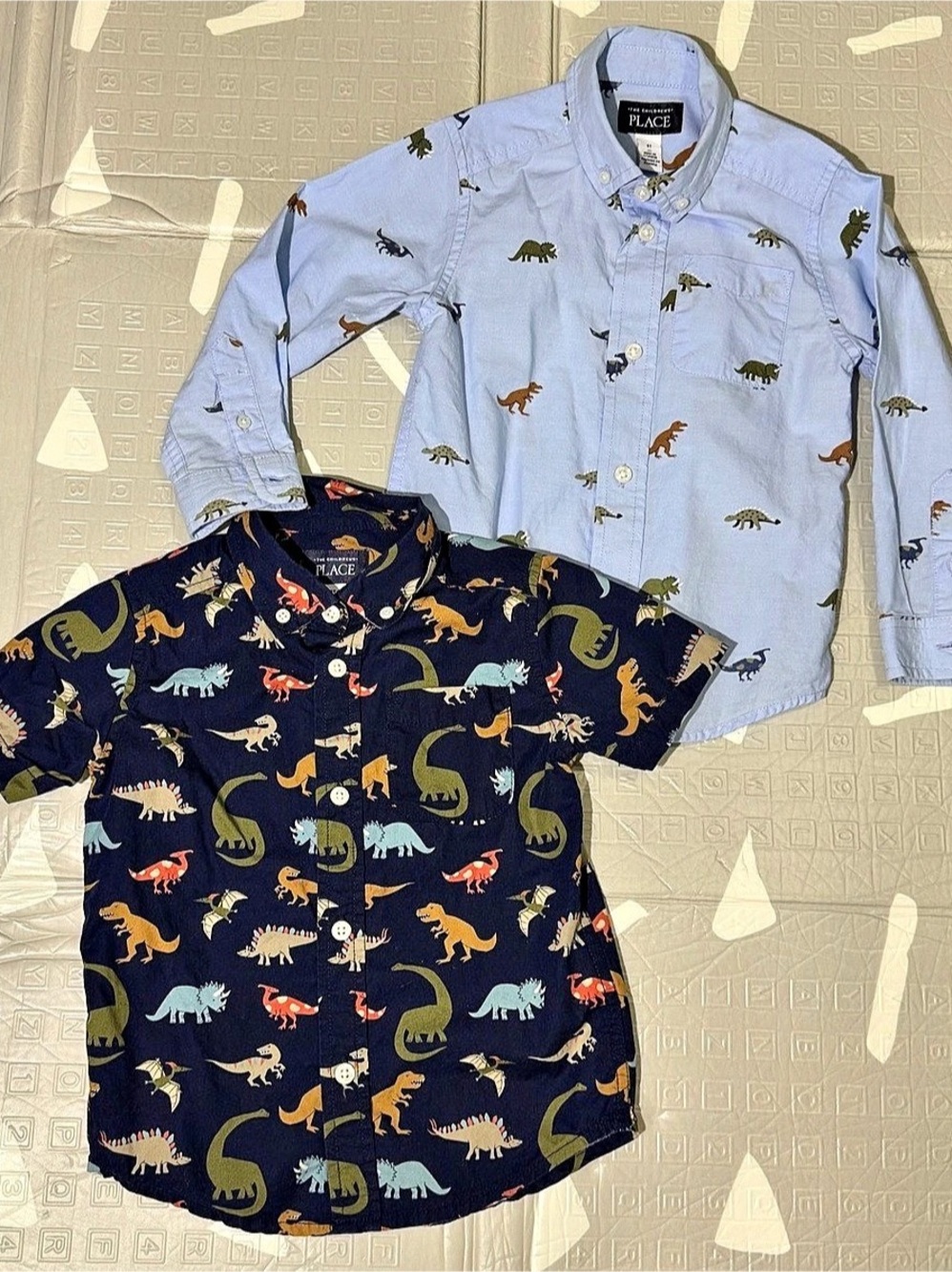 The Children's Place Dinosaur Button-Down Shirts Boys 3T Lot of 2